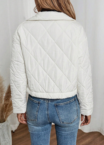 Кремовая демисезонная куртка куртка-пиджак SHEIN