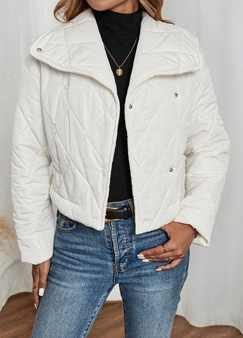 Кремовая демисезонная куртка куртка-пиджак SHEIN