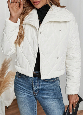 Кремовая демисезонная куртка куртка-пиджак SHEIN