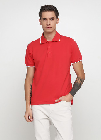 Красная футболка-поло для мужчин FABETI однотонная