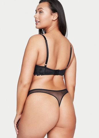 Чорний корбей бюстгальтер Victoria's Secret з кісточками полівіскоза