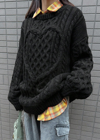 Черный зимний свитер джемпер SHEIN