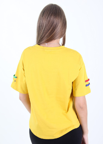 Желтая летняя футболка Ladies Fasfion