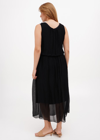 Черное кэжуал платье Pura Seta однотонное