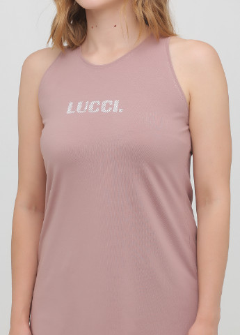 Бежевое домашнее платье платье-майка Lucci с логотипом