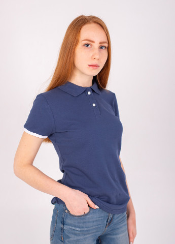 Синяя женская футболка-футболка поло женская TvoePolo однотонная