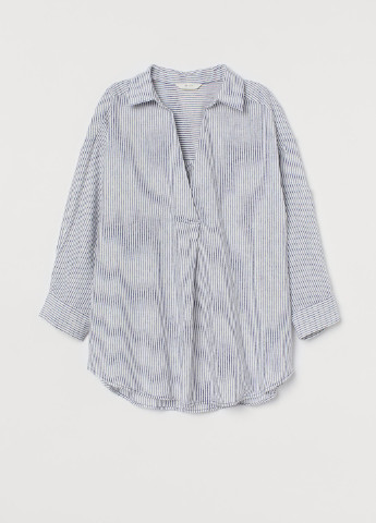 Белая летняя блуза льняная H&M