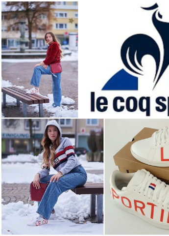 Білі осінні кроссовкаі Le Coq Sportif