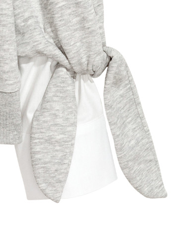 Світшоти H&M - Прямий крій меланж світло-сірий кежуал бавовна, футер - (248895806)
