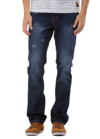 Темно-синие демисезонные прямые джинсы Яavin