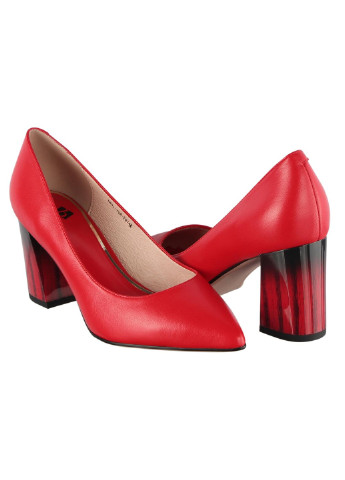 Красные женские туфли на высоком каблуке - фото