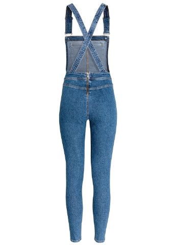 Комбінезон H&M комбінезон-брюки однотонний світло-синій джинсовий бавовна