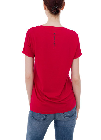 Красная летняя футболка ARMANI EA7