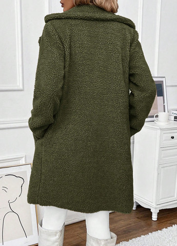 Оливкове (хакі) демісезонне Пальто SHEIN