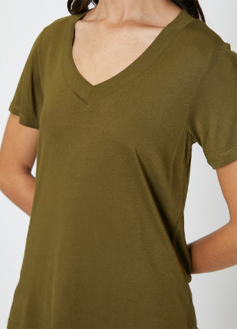 Хаки (оливковая) летняя футболка KOTON