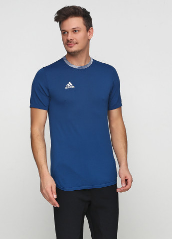 Темно-синяя футболка с коротким рукавом adidas