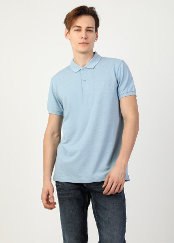 Голубой футболка-поло для мужчин Colin's меланжевая