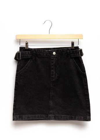 Темно-серая джинсовая однотонная юбка Levure