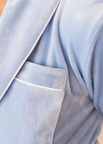 Голубая всесезон велюровая пижама - домашний костюм Fashion Club