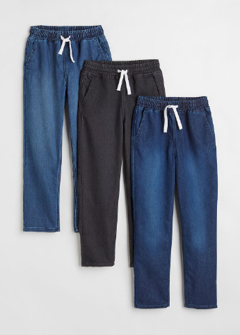 Джинси H&M прямі однотонні чорні джинсові бавовна