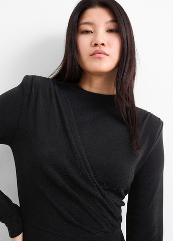 Комбінезон C&A комбінезон-брюки однотонний чорний вечірній, кежуал поліамід