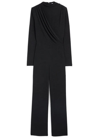 Комбінезон C&A комбінезон-брюки однотонний чорний вечірній, кежуал поліамід