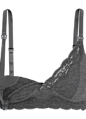 Темно-сірий бюстгальтер для годуючих мам H&M без кісточок бавовна