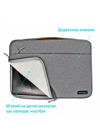 Чохол для ноутбука 15'' SLX Grey (SLX-15G) Grand-X (251880596)