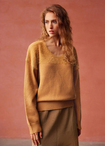 Светло-коричневый зимний пуловер пуловер SHEIN