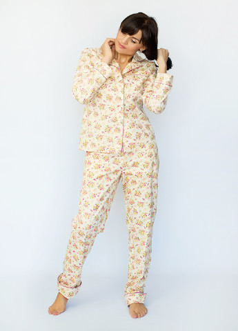 Бежевая всесезон пижама (рубашка, брюки) M & G