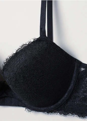 Чорний бюстгальтер H&M з кісточками поліамід, еластан