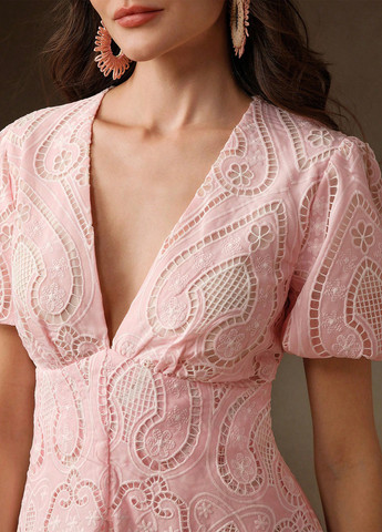 Розовое коктейльное, вечернее платье SHEIN однотонное