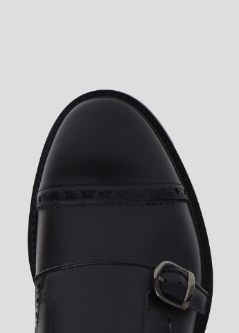 Черные черные кожаные туфли с пряжками Roberto Morelli