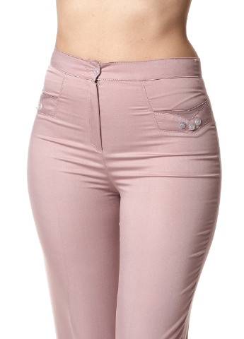 Светло-розовые кэжуал демисезонные прямые брюки Ut