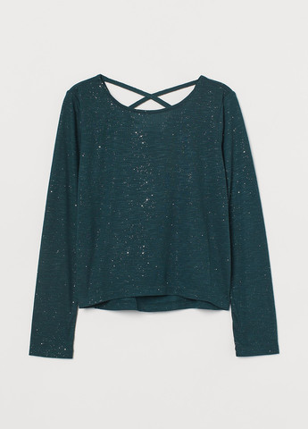 Темно-зеленая меланж блузка H&M демисезонная