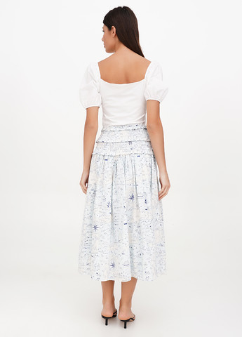 Светло-голубая кэжуал с рисунком юбка J.Crew а-силуэта (трапеция)