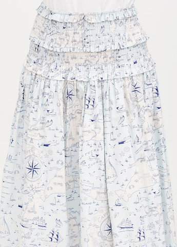 Светло-голубая кэжуал с рисунком юбка J.Crew а-силуэта (трапеция)