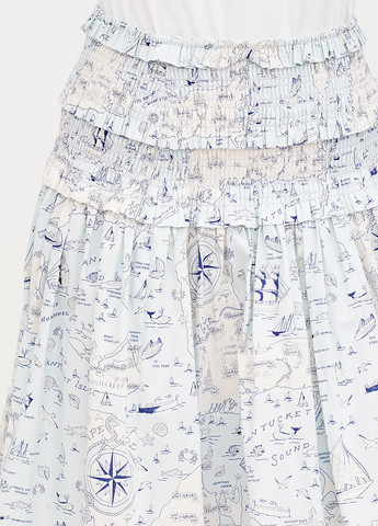 Светло-голубая кэжуал с рисунком юбка J.Crew а-силуэта (трапеция)
