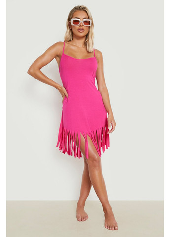 Фуксиновое (цвета Фуксия) пляжное, кэжуал платье платье-майка Boohoo однотонное