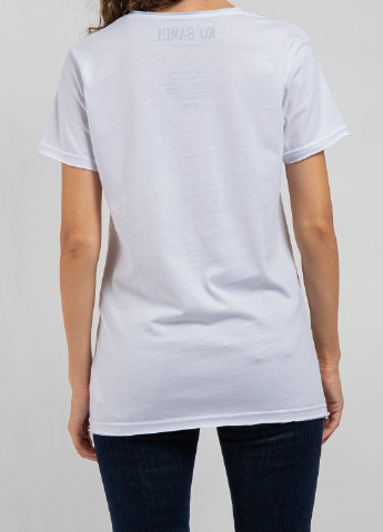 Біла футболка з принтом Ko Samui - (250382482)