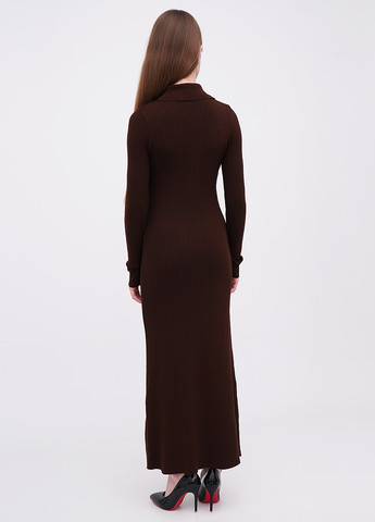 Темно-коричневое кэжуал платье поло, платье-свитер EQUILIBRI однотонное