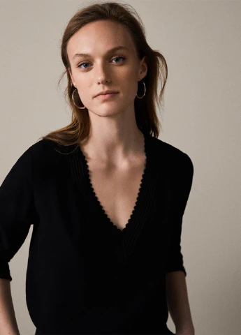 Чорна блуза Massimo Dutti