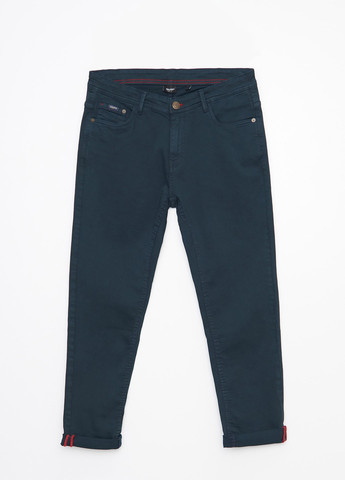Темно-синие джинсовые демисезонные чиносы брюки Cropp