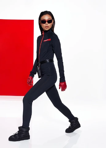 Комбінезон Missguided комбінезон-брюки однотонний чорний спортивний поліамід