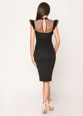 Чорна коктейльна плаття, сукня футляр Gepur