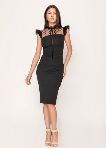 Чорна коктейльна плаття, сукня футляр Gepur