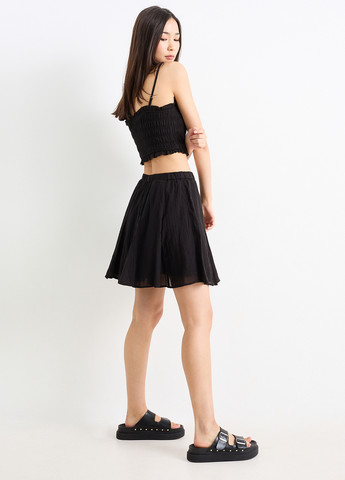 Черная кэжуал однотонная юбка C&A клешированная