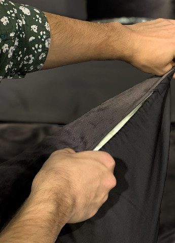 Комплект постільної білизни сатин-велюр Allure чорний (двоспальний) PAGOTI (256519375)