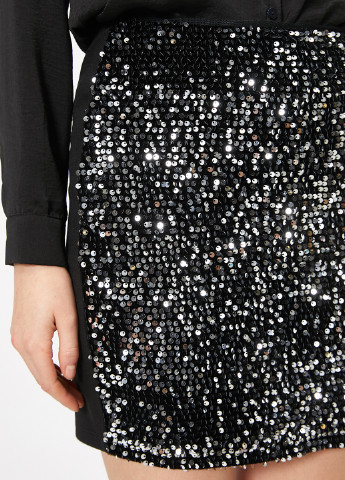 Черная кэжуал однотонная юбка KOTON