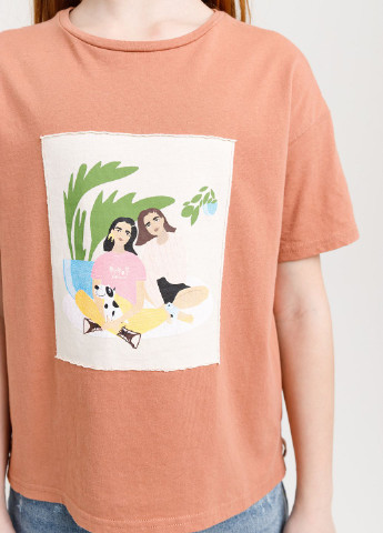 Оранжевая летняя футболка SELA